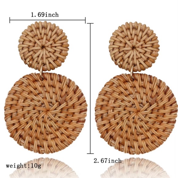 ‼️SALE‼️Rattan Knit Drop Earrings - Picture 5 of 8
